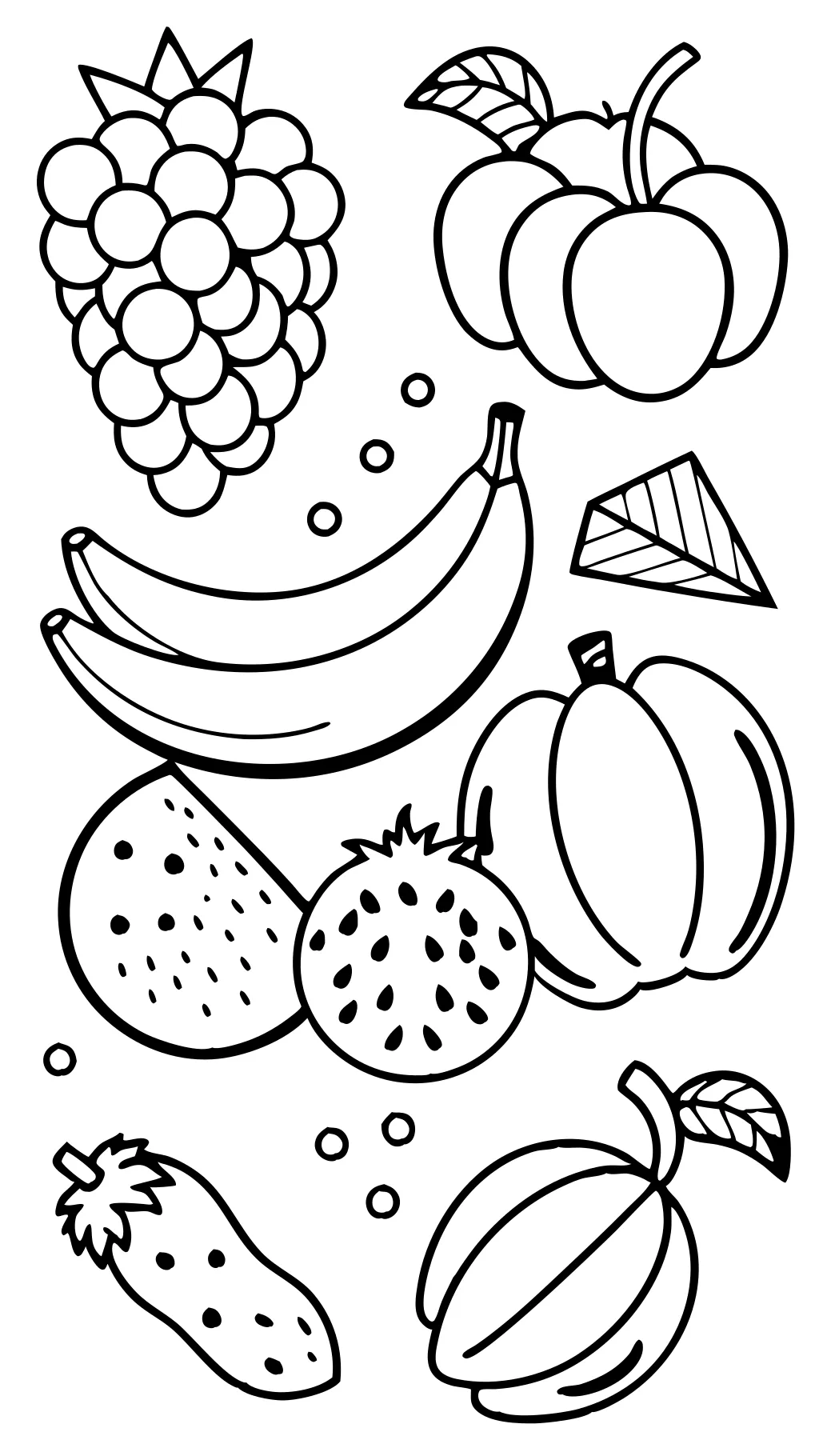 page de couleur des fruits